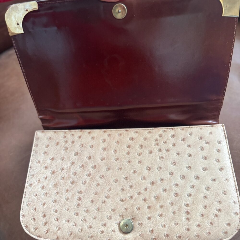 Vintage Authentic Ostrich top handle handbag - Picture 9 of 13